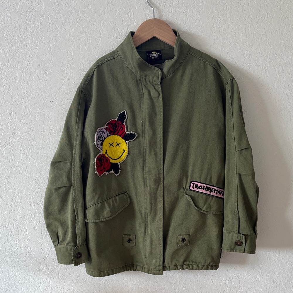 Kids Army Jacket with Patches